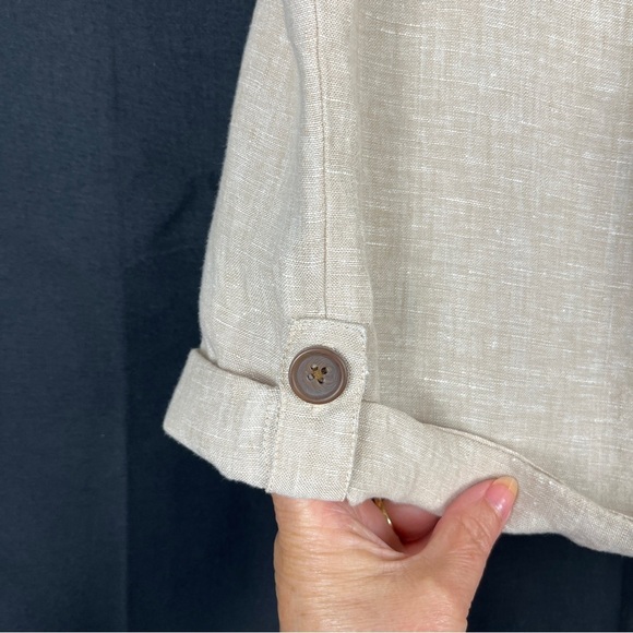 Womens Tailored 100% Linen Bermuda Trouser Shorts Natural Size 10 Jones New York - Picture 7 of 13